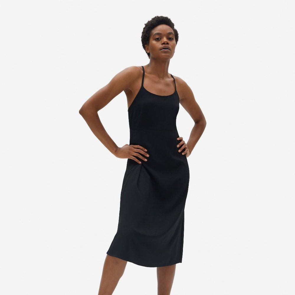 Everlane: The Japanese GoWeave Cross-Back Slip Dress NWT